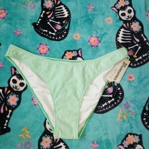No Boundaries Mint Striped Bikini Bottom